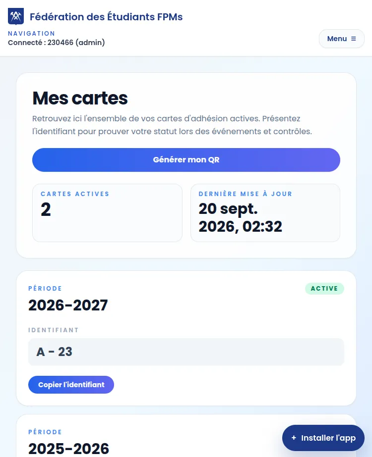 Site de la carte Fédé